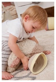 Modrý krémový prateľný ručne tkaný bavlnený koberec 120x160 cm Atlas Natural – Lorena Canals