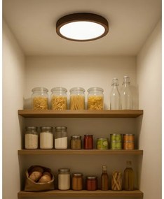 LED stropné svietidlo LED/18W/230V s prepínateľnou teplotou svetla 3000/4000/6500K, priemer 23 cm, hnedé