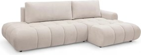 Rozkladacia rohová sedačka Lutario L II pravá - béžová hydrofóbna pletenina Venice 2026