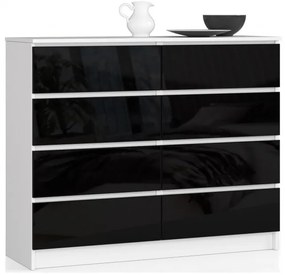 Komoda K120 8SZ CLP čierna, lesk