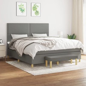 Boxspring posteľ s matracom tmavosivá 180x200 cm látka 3137094