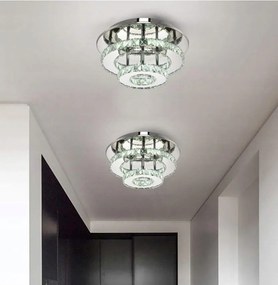 Toolight Toolight, LED krištáľové závesné stropné svietidlo 20W, neutrálna farba, APP412-C, chrómová, OSW-65010