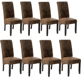 tectake 403991 8 jedálenských stoličiek ergonomických, masívne drevo - vintage hnedá