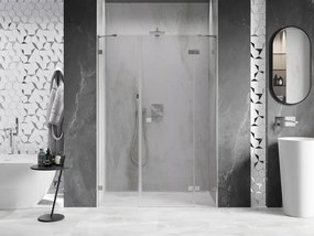 Mexen Lunar, pravé otočné sprchové dvere 160 cm, 8mm číre sklo, oceľový profil, 834S-160-050-97-00-P