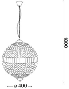 Ideal Lux - LED Krištáľový luster na reťazi LUXOR 6xG9/3W/230V pr. 40 cm číra