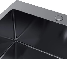 Erga HD, 1-komorový oceľový drez 500x500x210 mm, grafitová, ERG-MLS-HD5050B