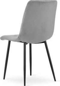 Kreslo TURIN - svetlosivý zamat / čierne nohy