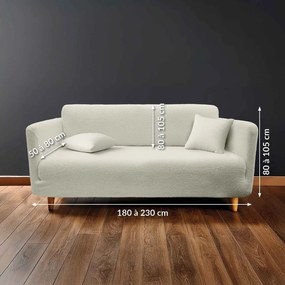 Krémový 3-miestny napínací poťah na pohovku Laina – douceur d'intérieur