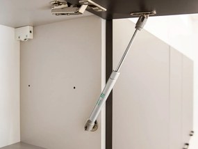 Zostava kuchynského nábytku Turan 2 120, Farby: sivá / artisan + sivý grafit + čierna skala, Osvetlenie: osvetlenie LED biele