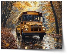 Sablio Plagát Žltý školský autobus - 60x40 cm