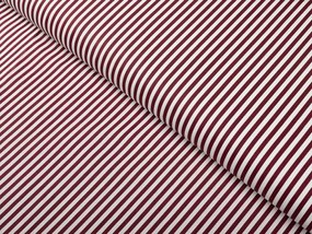 Biante Bavlnený oválny obrus Sandra SA-363 Tmavo červeno-biele pásiky 120x200 cm