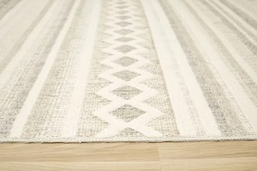 Koberec Cotton C102 Etno / kosoštvorce, krémový / sivý / béžový
