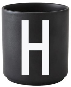 Design Letters Hrnček s písmenom H, black