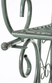 Kovová polica regál Anja - Zelená antik