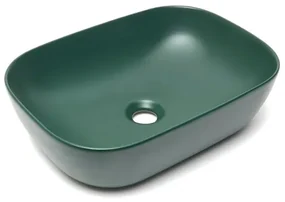 Umývadlo na dosku SAT Infinitio 45,5x32,5 cm tmavě zelená mat bez prepadu SATINF4532DGEM