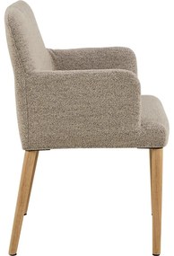 Béžové čalúnené jedálenské kreslo s podrúčkami Zoe – Actona