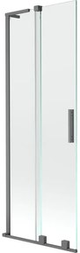 Mexen Velar L, 2-krídlová posuvná vaňová zástena 75 x 150 cm, 8mm číre sklo, grafitová matná, 896-075-003-01-95