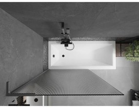 Mexen Next L, 1-krídlová vaňová zástena 100 x 150 cm, 6mm sklo s rebrovým vzorom, grafitový profil, 895-100-000-03-09-95