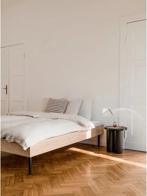 Čierna dvojlôžková posteľ z drevotriesky bez čela s roštom 200x200 cm Streiko – noo.ma