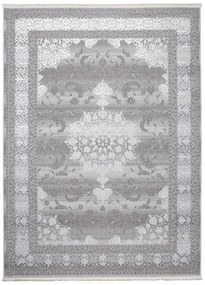 Exkluzívny bielo-sivý dizajnový interiérový koberec so vzorom Šírka: 80 cm | Dĺžka: 150 cm
