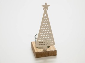 Vianočný kovový svietnik CHRISTMAS TREE 18 cm zlatý