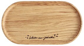 Bella Rose Drevená servírovacia tácka Čakám na Ježiška SK – menšia