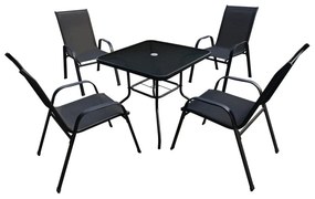 Komplet elegantného záhradného nábytku v čiernej farbe