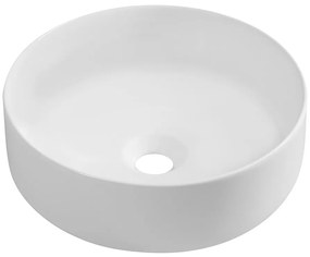Isvea Isvea, INFINITY ROUND keramické umývadlo na dosku, priemer 36x12 cm, matná biela, 10NF65036-2L
