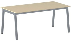 Kancelársky pracovný stôl PRIMO BASIC, sivostrieborná podnož 1800 x 900 mm, dub prírodný