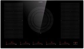 Klarstein Masterzone 90 Flex, indukčná varná doska, max. 12 600 W, vstavaná, 5 zón, 2 Flex zóny, technológia ThermoBoost, Smart Flex