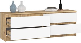 Komoda Kuba 160 cm 4 zásuvky dub artisan/biela