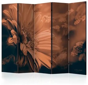 Paraván - Gerbera in bronze II [Room Dividers]