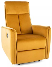 Polohovacie kreslo Maxime Velvet, žltá