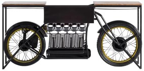 furniture-nabytek.cz - Masívny barový stôl Indian Black z mangového dreva a kovu, lakovaný, čierny – 180×40×85 cm