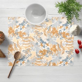 Biante Zamatové prestieranie na stôl Tamara TMR-043 Hnedo-modré designové rastliny 35x45 cm