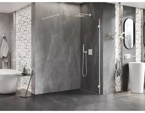 Mexen Lunar sprchová stena pravá 80 x 200 cm, 8mm číre sklo, biela, 830-080-000-20-00-P