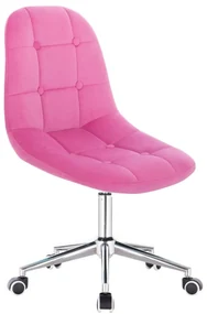 LuxuryForm DESIGN Stolička SAMSON VELUR na strieborné základni s kolieskami - ružová