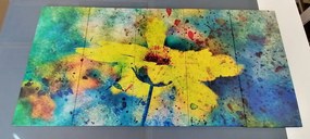 5-dielny obraz žltý kvet s vintage nádychom Varianta: 200x100