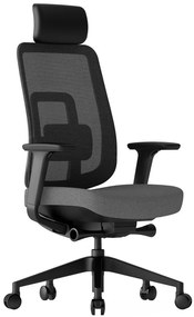 KREDE Kancelárska stolička K42 BLACK šedá