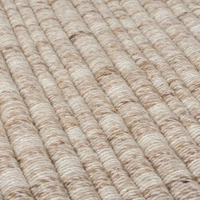 Béžový ručne tkaný koberec s prímesou vlny 200x290 cm Rene Fringed Ribbed – Flair Rugs
