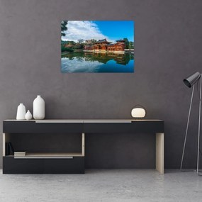 Sklenený obraz - Chrám Byodo-in, Japonsko (70x50 cm)