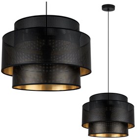 Závesné svietidlo Asti, 1x čierne PVC tienidlo, (fi 40cm), g