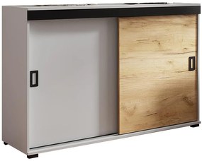 Komoda Retro 120 Biely/Craft +Čierna Rukoväte