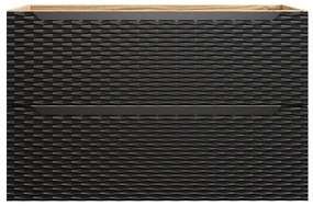 Závěsná skříňka Ocean Sky se zápustným umyvadlem 120 cm černá/dub olejovaný