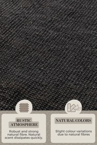 Hanse Home, Behúň Bouclé Jute 105976 Black, 80x200, čierna, chodba / predsieň