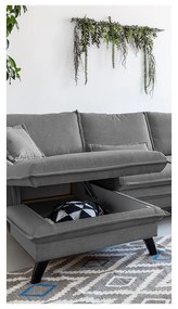 Tmavosivá rozkladacia rohová pohovka Miuform Charming Charlie, ľavý roh