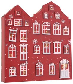 Vianočná dekorácia adventný kalendár domček, 45 cm