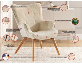 Béžové menčestrové kreslo Niko – Ropez