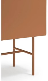 Nízka komoda s posuvnými dverami v béžovo-tehlovej farbe140x91 cm Nube – Teulat