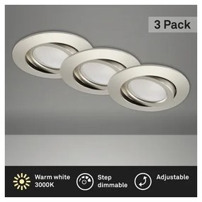 Brilo - SADA 3x LED Stm. kúpeľňové podhľadové svietidlo LED/5W/230V IP23